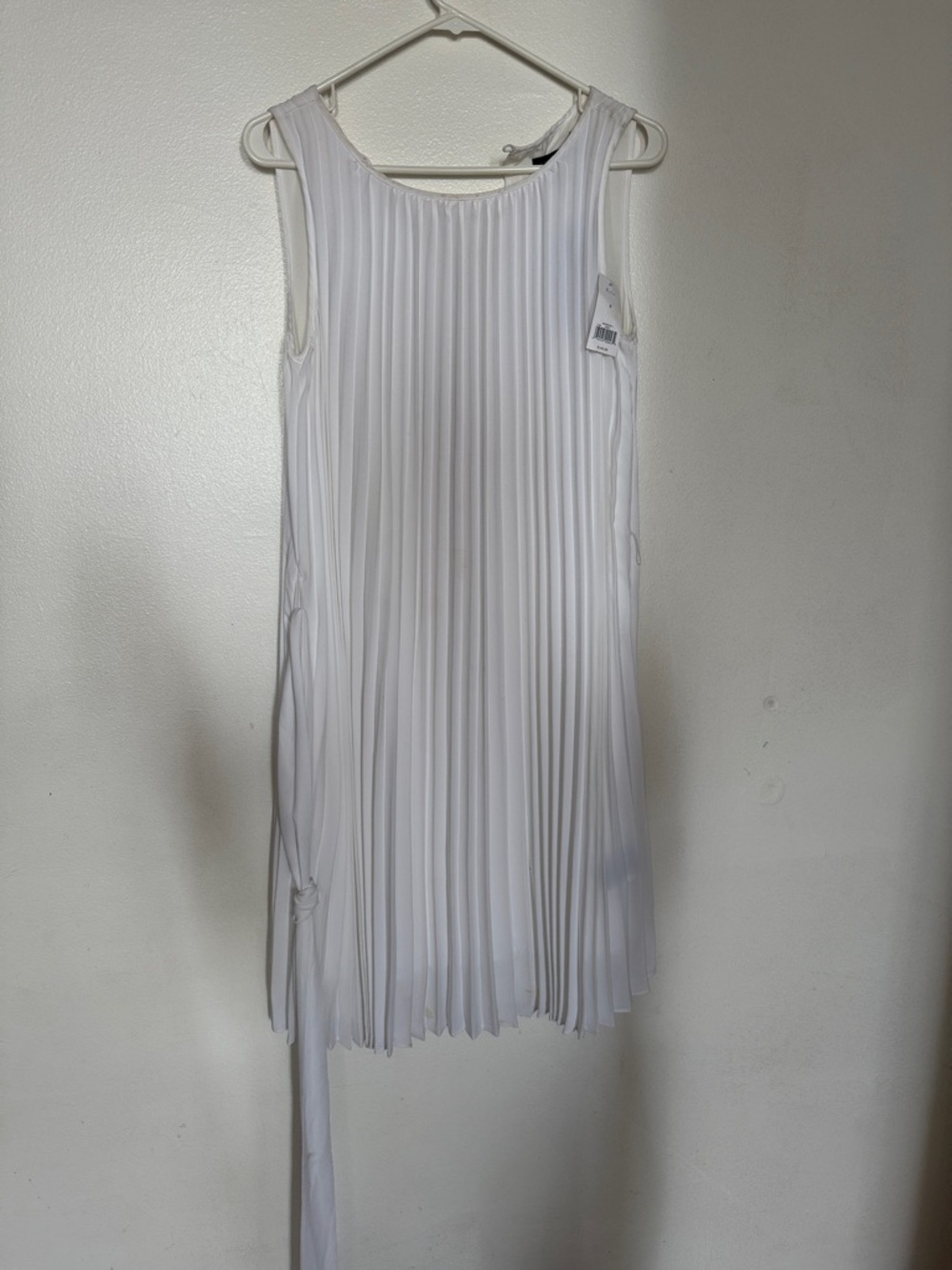 Banana Republic White Pleated Midi Dress